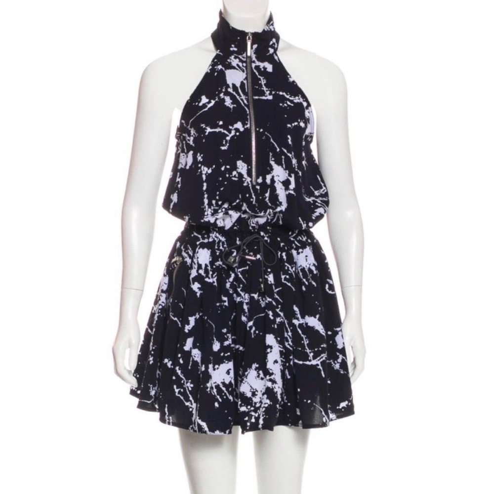 Zimmerman mini black and white halter dress